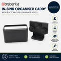 Brabantia In Sink Organiser Caddy Suction Cups Drainage Holes 12.7x17.1x10.6cm