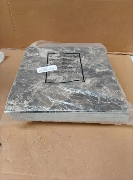 50 Vinyl Floor Tiles Black Grey Marble Self Stick Grey 31x31x6cm New