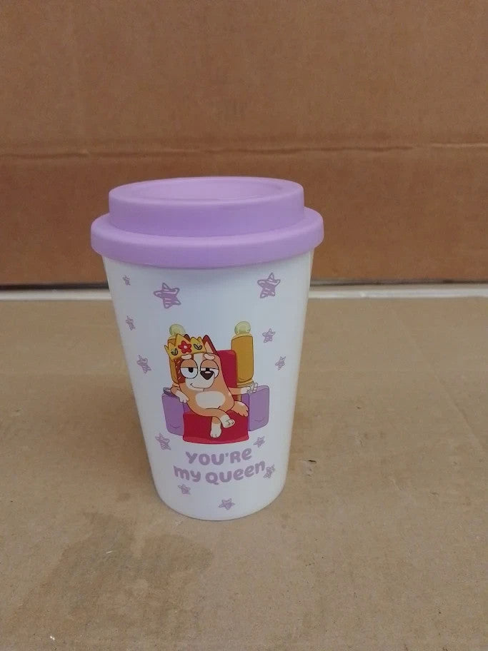 Bluey Mum Travel Mug Youre My Queen Mothers Day Gift Set Silicone Lid New