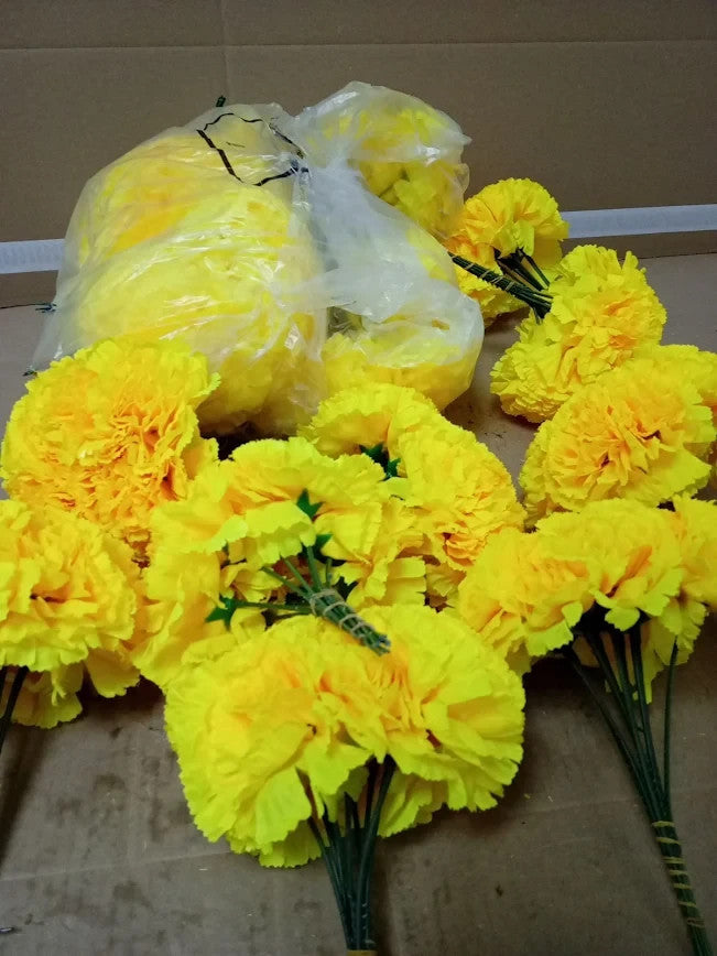 Royal Imports Yellow Silk Carnations Artificial Fake Flower Bouquets New