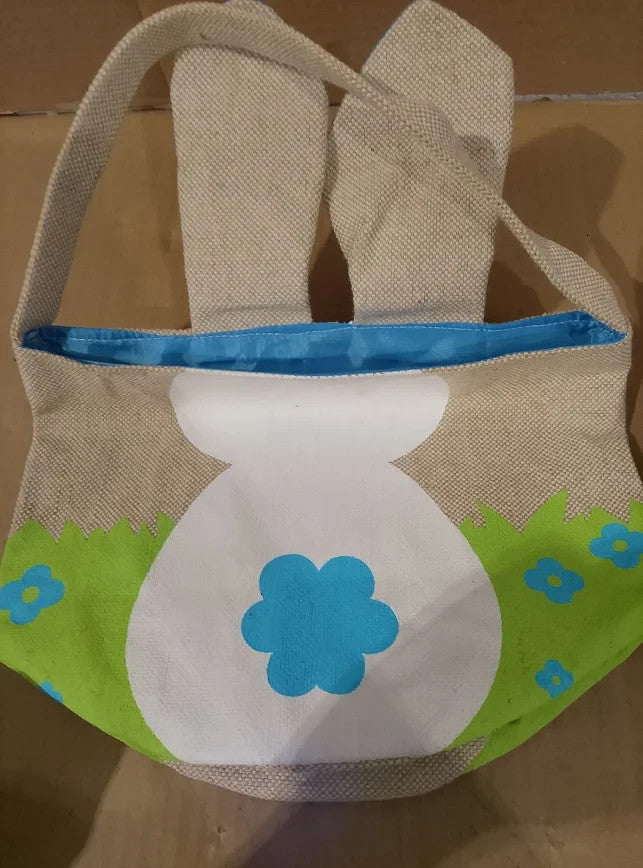 Joyin 2 Pcs Easter Bags Bunny Basket Set Eggs Hunt Easter Tote 16x7.5in