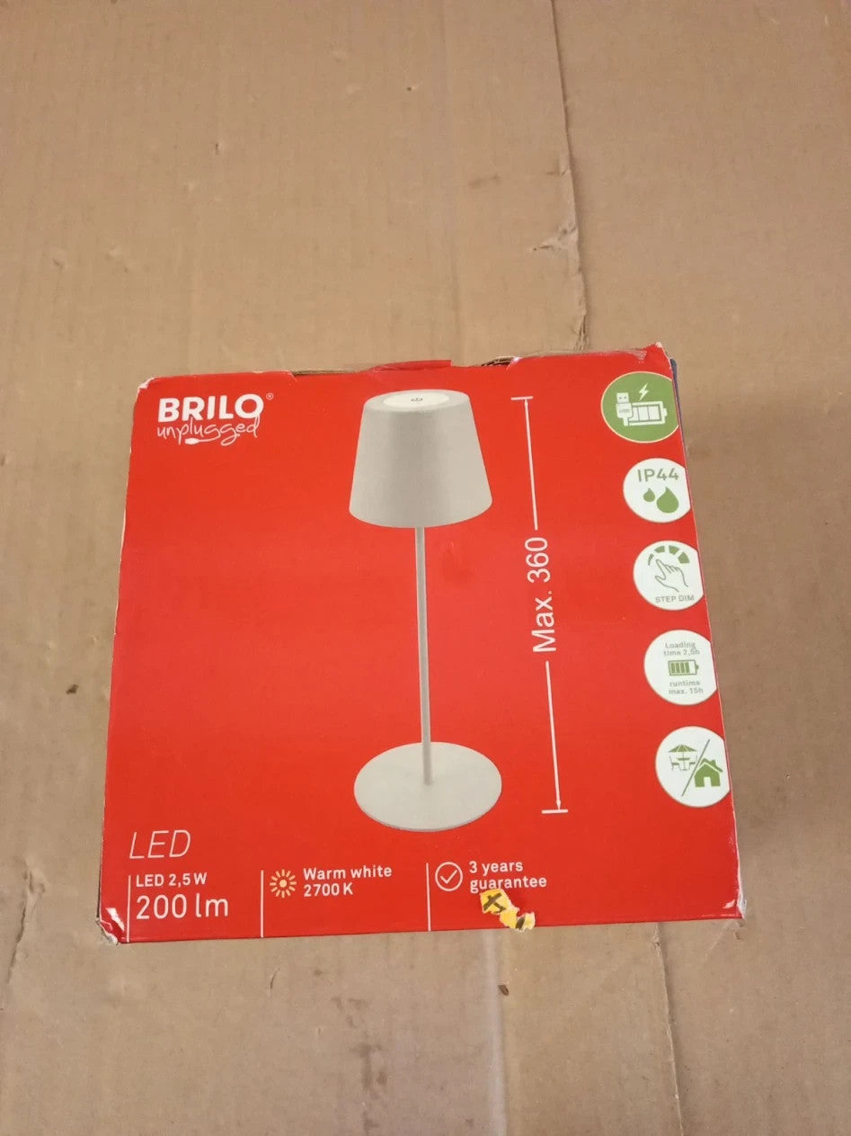BRILONER Rechargeable USB Desk Lamp Touch Dimmable 36x10.5cm IP44 Beige