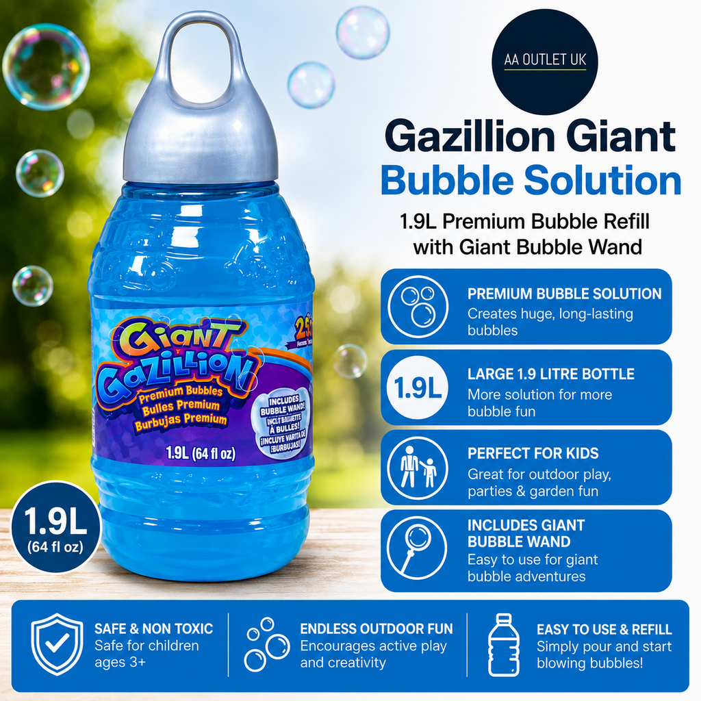 Gazillion Giant Bubble Solution 2L Premium Refill With Wand