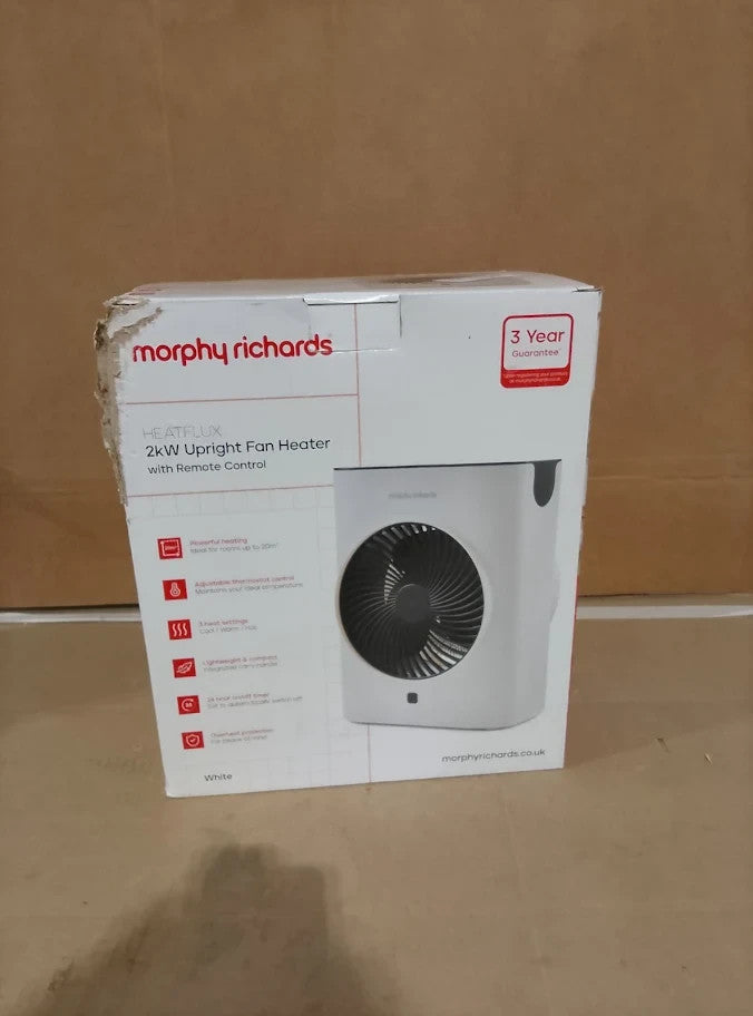Morphy Richards Heat Flux 2000W Upright Fan Heater Remote Control Anti Freez New