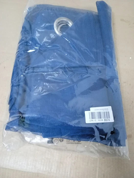 Dwcn Blue Sheer Curtains Textured Semi Transparent Eyelet Top Decorative New