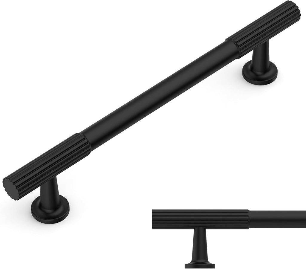 Amerdeco 10 Pack Matte Black Cabinet Pulls 6.3in 160mm Hole 10Lx10mil New