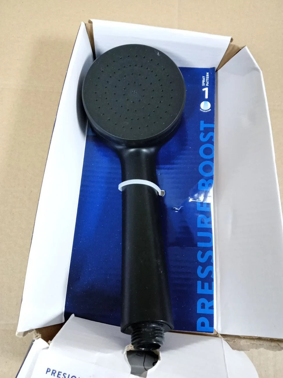 Croydex Presion Matt Black Shower Boost Heads Low Pressure 50% Water Saving New