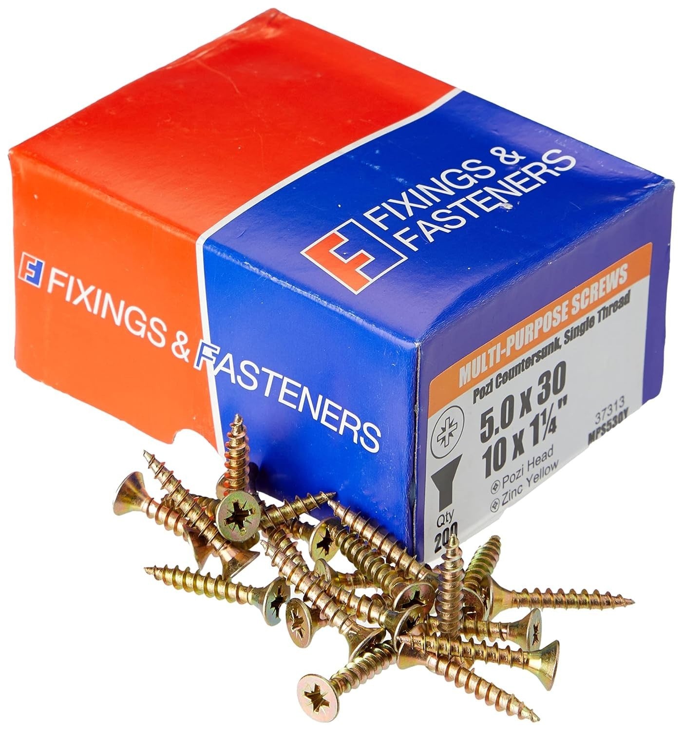 ForgeFix Multi Purpose Single Thread Screws 5.0x30mm Zinc Yellow Passivate New