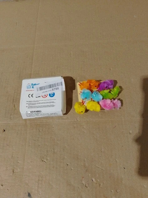 Baker Ross EK237 Easter Coloured Mini Fluffy Chicks Cake Decoration Pack 12 New