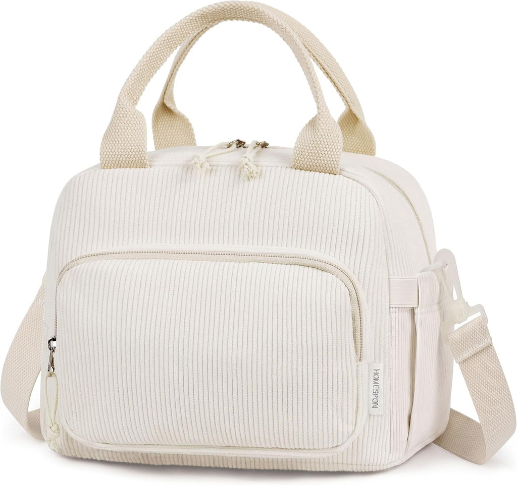 Homespon Insulated Lunch Bag Women Men Adult Cute Corduroy 11.4x6.5x8.3in New