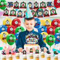 Cartoon Birthday Party Decorations Banner Balloons Cake Topper Set Design New