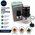 Cookworks CH1117BN Mini Chopper Black 200 Watts 0.5L Capacity Removable Blades
