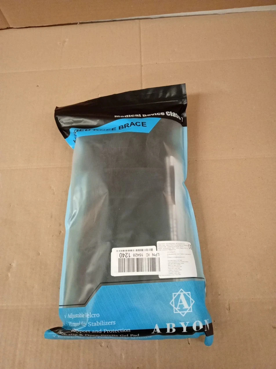 ABYON Hinged Knee Brace Men Women Adjustable Support Open Patella ACL MCL Large