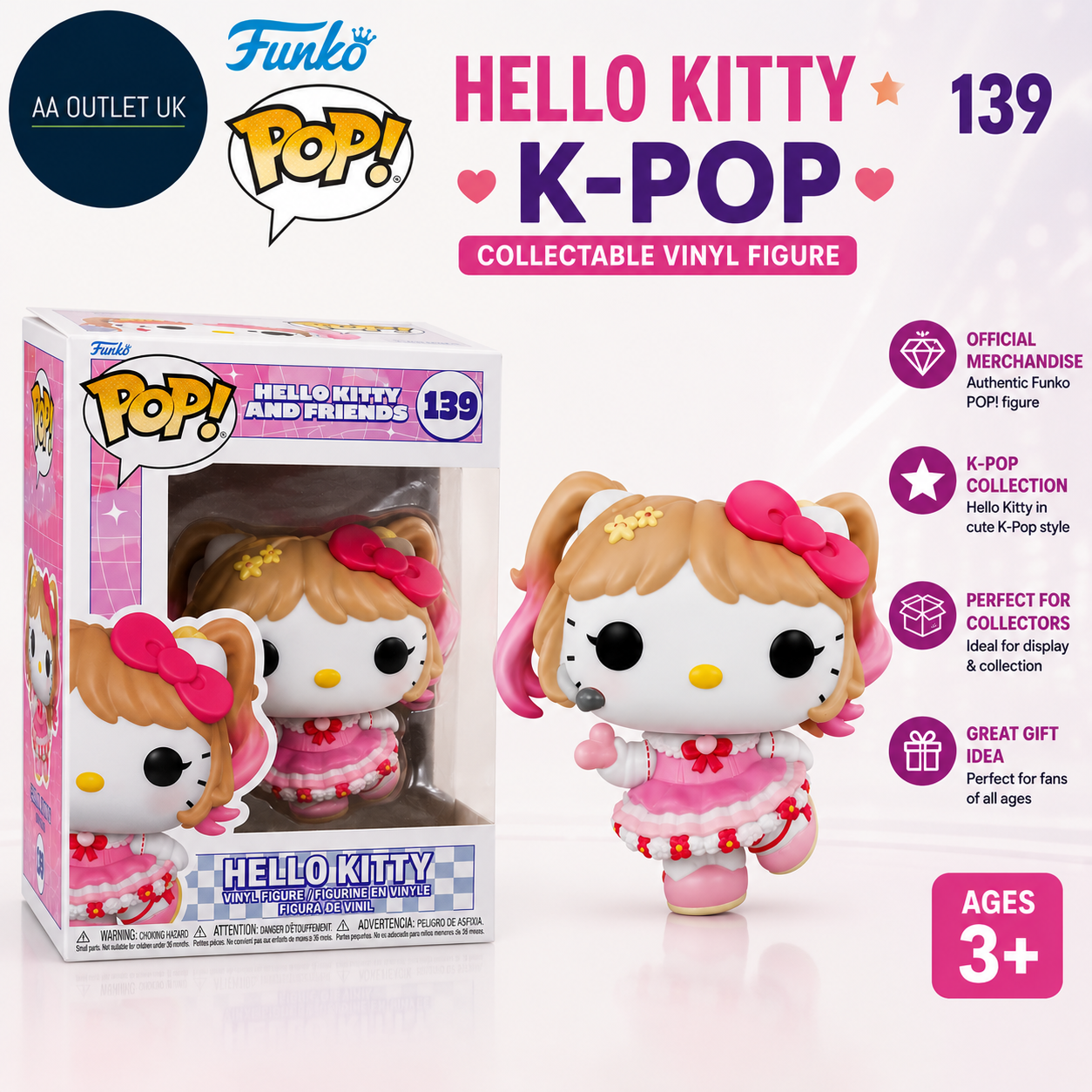 Funko POP! Sanrio Hello Kitty K Pop Collectable Vinyl Figure Kids & Adults
