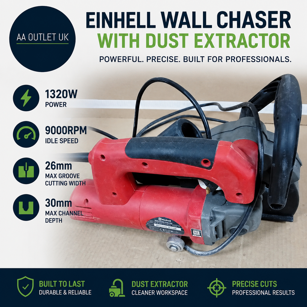 Einhell Wall Chaser Dust Extractor 1320W 9000RPM Idle Speed 26mm Maximum Groove