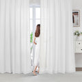 BellaHills White Voile Curtains 54 Drop Non See Through 55x54in 2 Panels