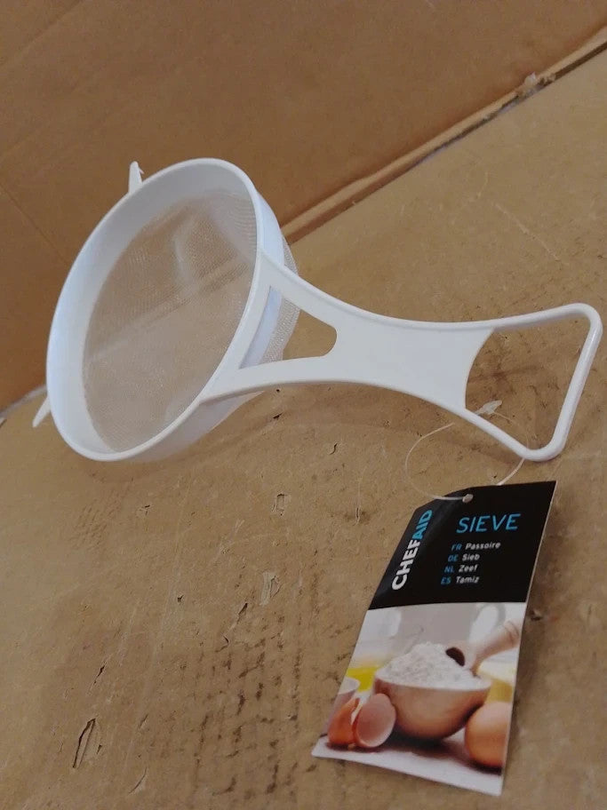 Chef Aid 18cm Wide Nylon Mesh Plastic Strainer White Ideal For Draining New