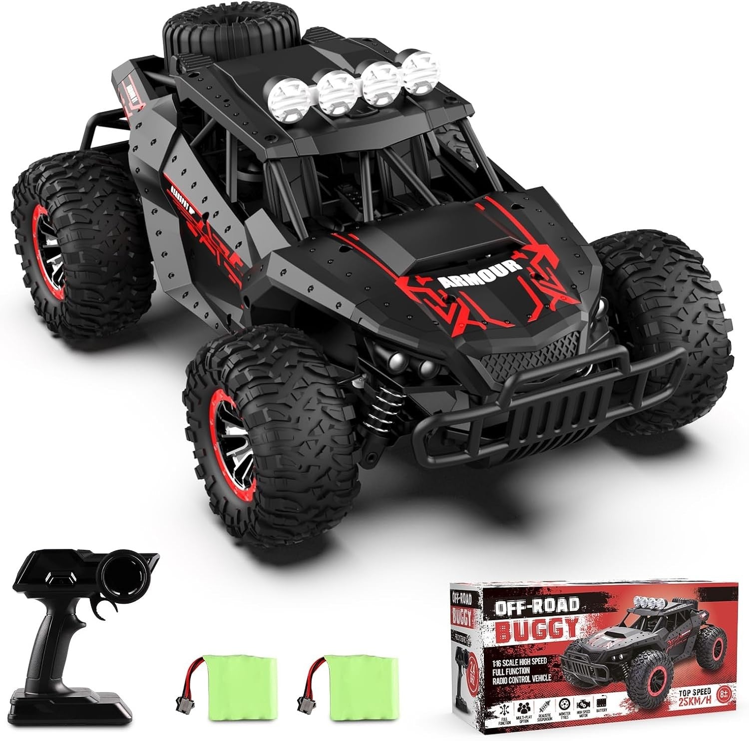 Remote Control Car 2.4Ghz Rechargeable Batteries 7.4V 31.5x19.3x11.9cm 8+ New