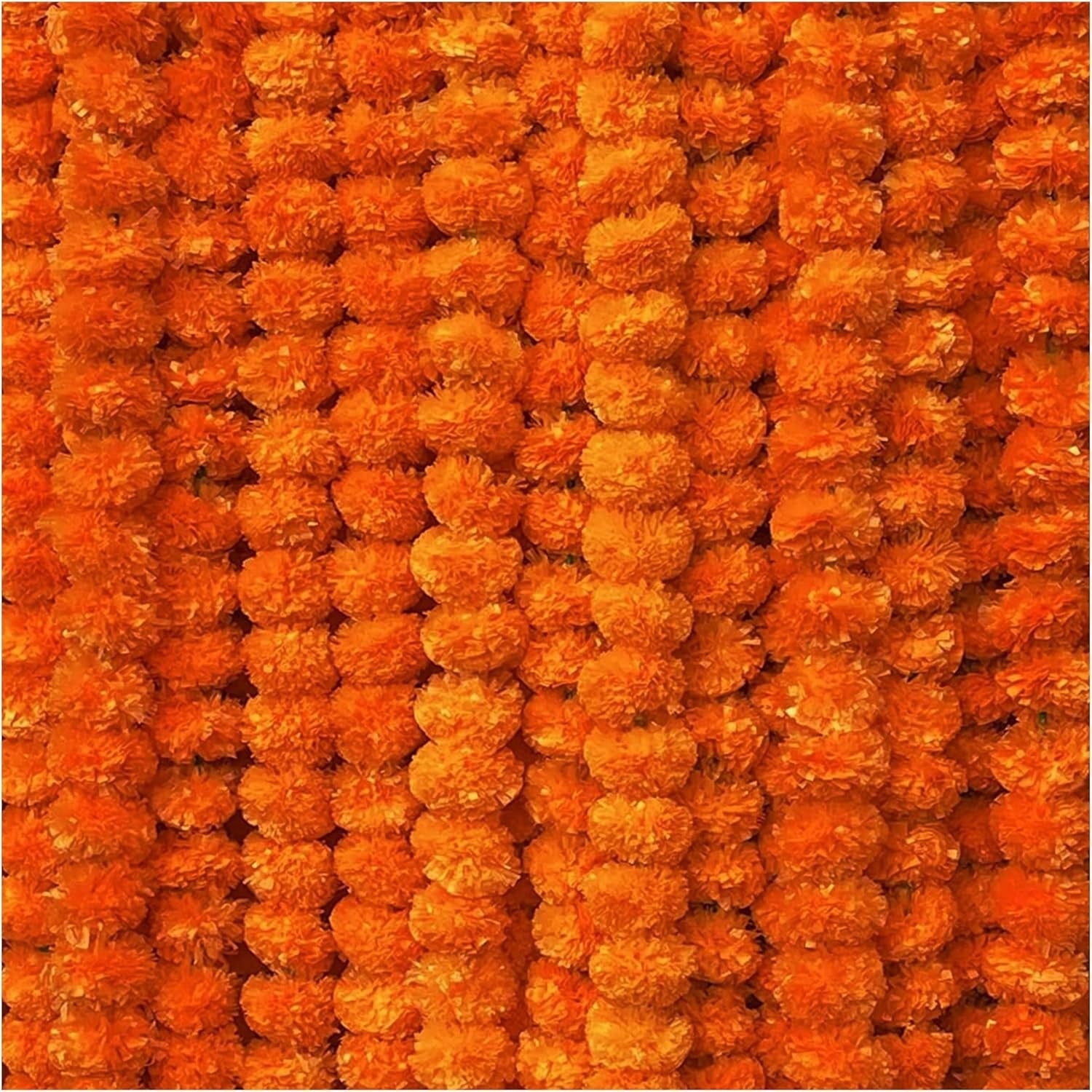 Zig Zag Artificial Marigold Garland 5pcs Pack Ideal Weddings 4.5-5ft Long New