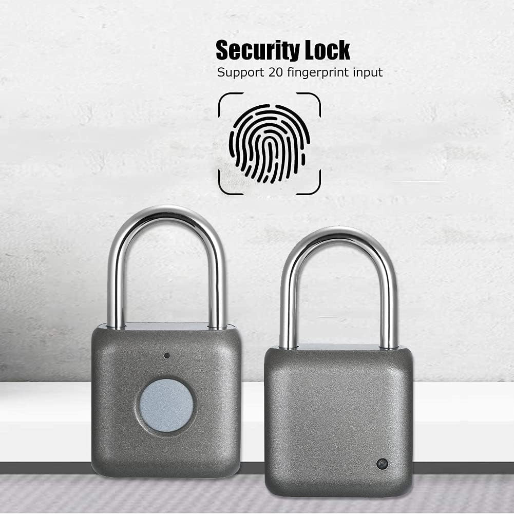 Fingerprint Padlock ELinkSmart Digital Metal Keyless Gym Locker Suitcase Gray Ne