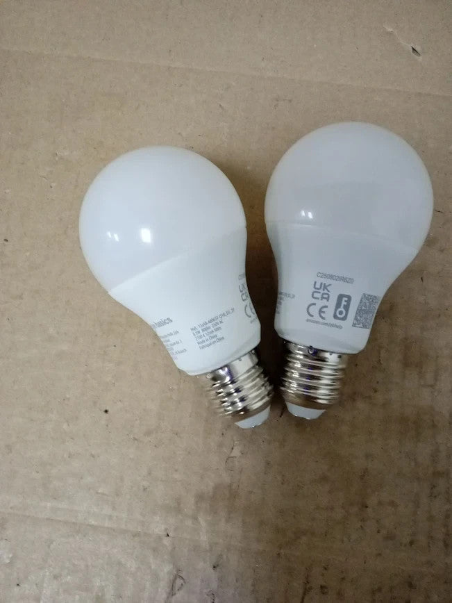 Amazon Basics Smart Dimmable LED Light Bulb E27 Base Soft White 8W 2pc New