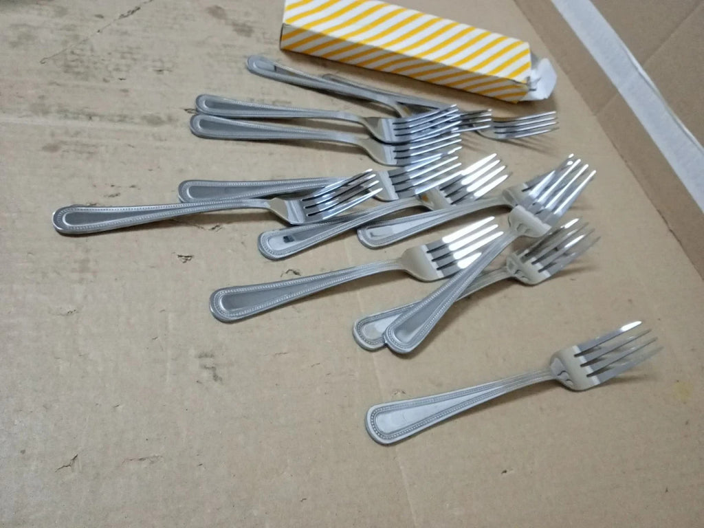 Grunwerg Bead Dessert Forks DFBDR 18/0 Stainless Steel Set Of 12 New