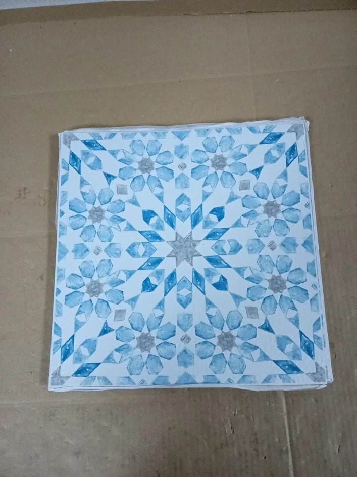 WallPops FP2949 Radiance Peel & Stick Floor Tiles Blue 12x12in 10 Pieces New