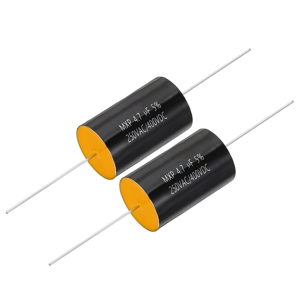 Patikil 4.7uF 250AC 400DC V Axial Capacitor 2pcs CBB20 Black New