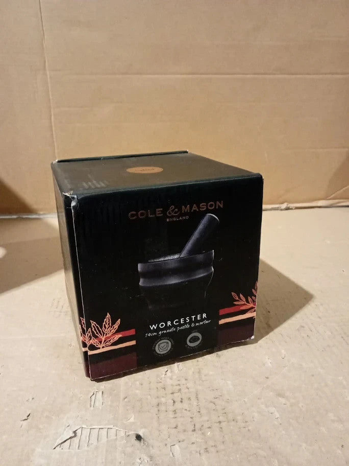 Cole & Mason Worcester Black Pestle Mortar Set Granite Spice Grinder 140mm New