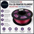 Stronghero3D PLA 3D Printer Filament 1.75mm 1kg Galaxy Red Silk Blue Purple