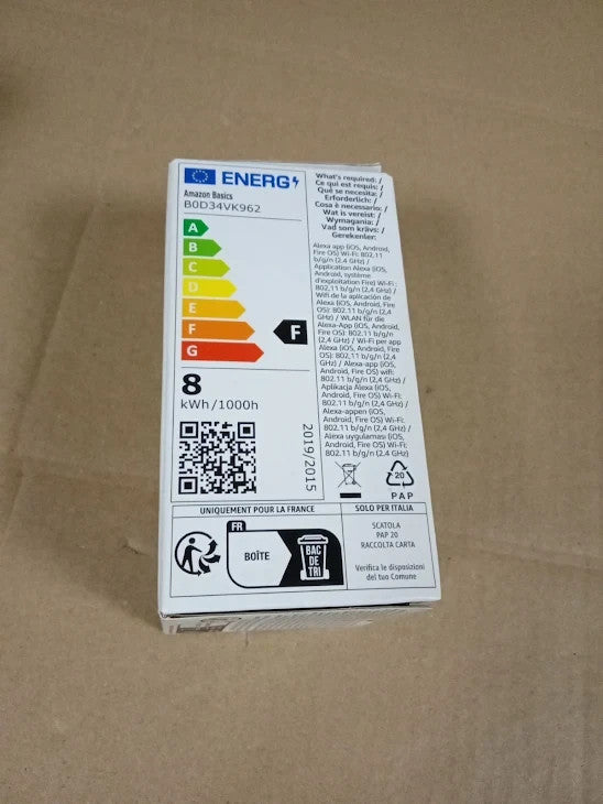 Amazon Basics Smart Multicolor LED Light Bulb E27 Base 8W 60W Equivalent New