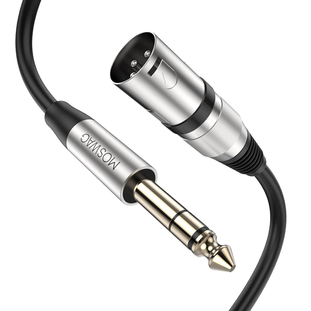 Moswag 6.35mm TRS XLR Male Balanced Audio Cable 4N OFC Compatible Microphone New