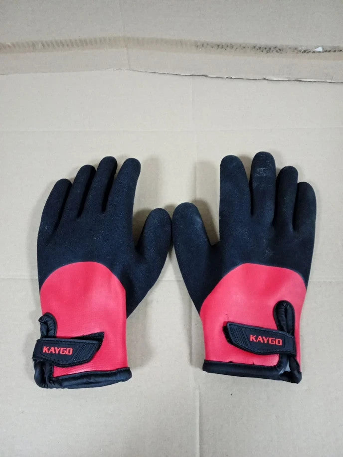 KAYGO KG140 Thermal Work Gloves Waterproof Latex Grip Cold Weather Large Black