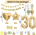 30th Birthday Decorations Green Gold Banner Cake Topper Number Balloon Party New