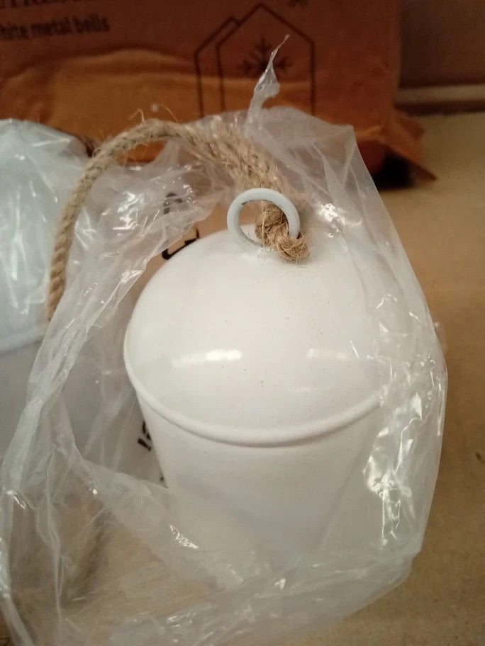Habitat White Metal Bells Decoration Set Of 3