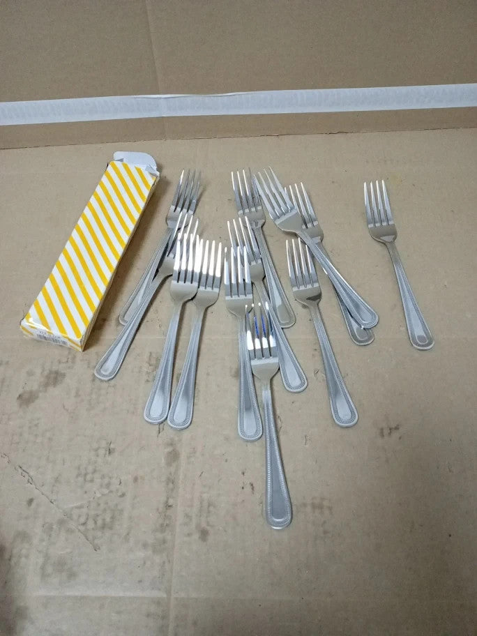 Grunwerg Bead Dessert Forks DFBDR 18/0 Stainless Steel Set Of 12 New