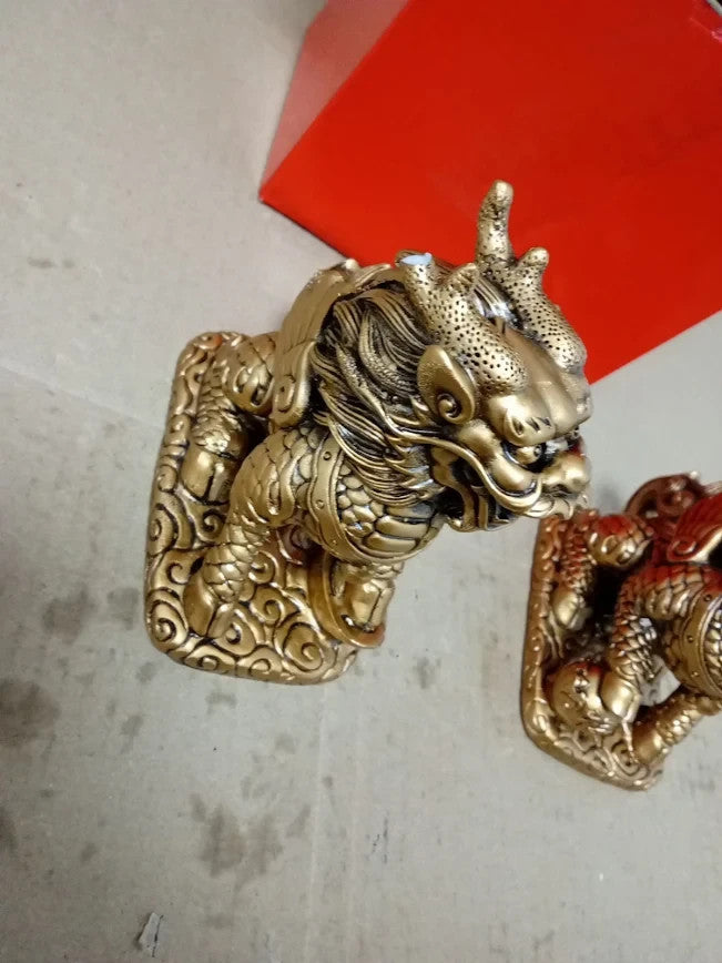Lachineuse QiLin Couple Figurines Feng Shui Chi Lin Figurine Negative Energy