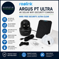 Reolink Argus PT Ultra 4K Solar WiFi Security Camera Solar Panel Black Design