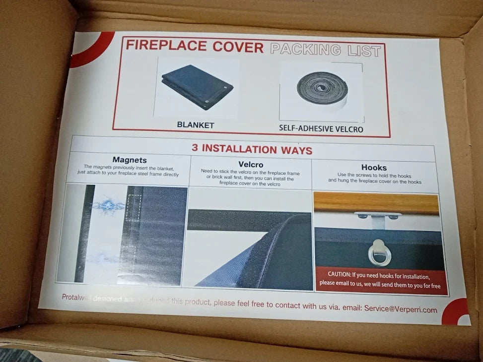 Magnet Fireplace Cover Draft Flue Blocker Fireplace Blanket Heat Loss New