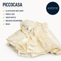 PiccoCasa Elasticated Bed Skirt 38cm Ruffled Base Wrap Around Bed Single Beige