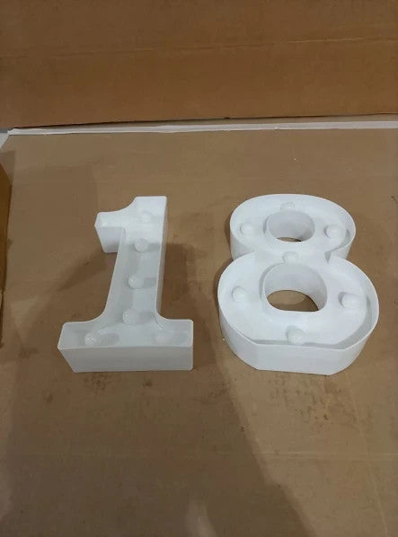 Decorative LED Light Number 18th Birthday For Her Him Cool White 8.86in Tall New