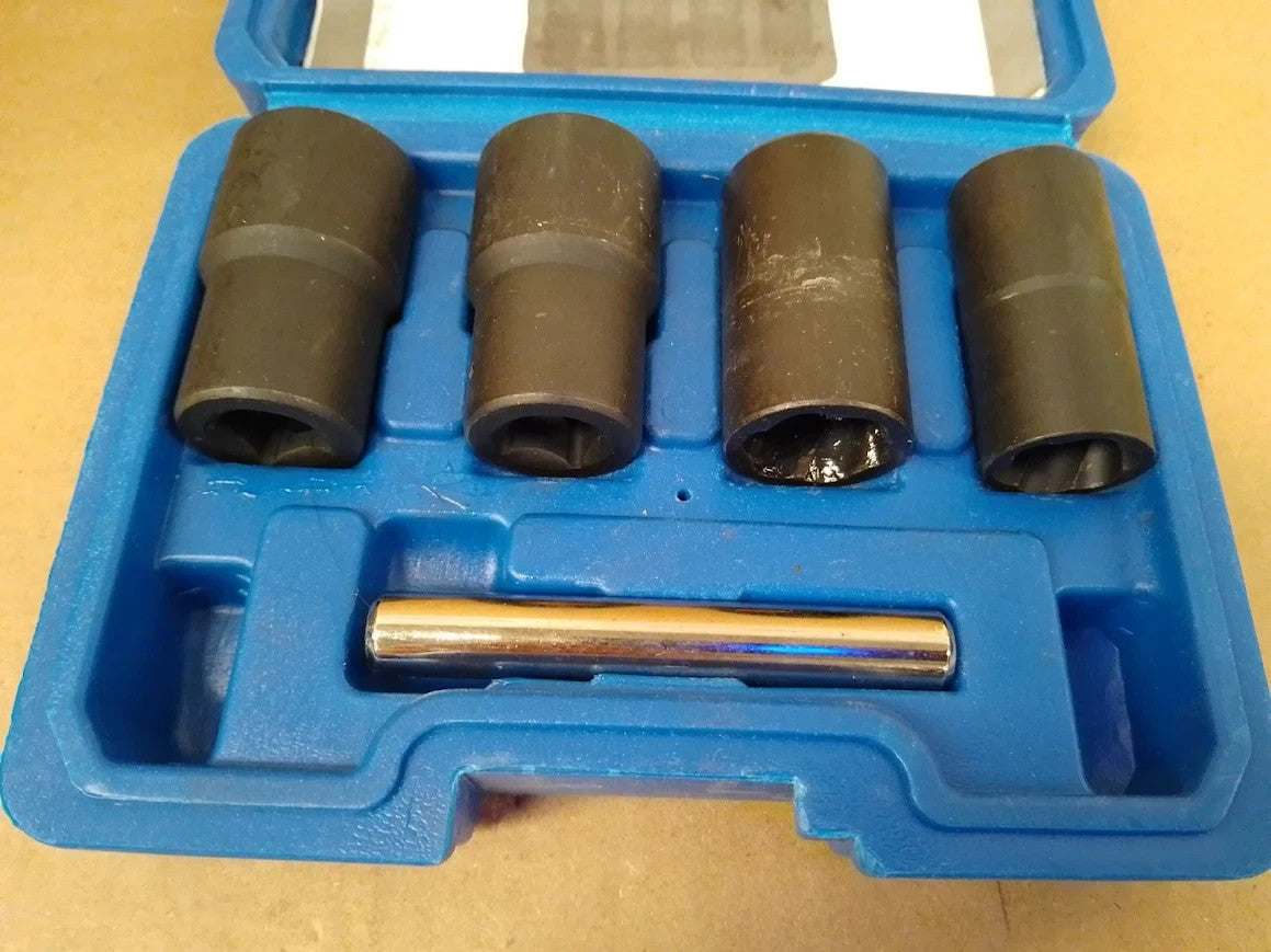 Orion Motor Tech 5pc Locking Wheel Nut Removal Tool Kit 1/2in Drive Nut Set