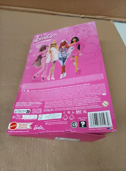 Barbie HYV25 Deluxe Style Doll #1 Barbiecore Outfit Pink Hair Shiny New