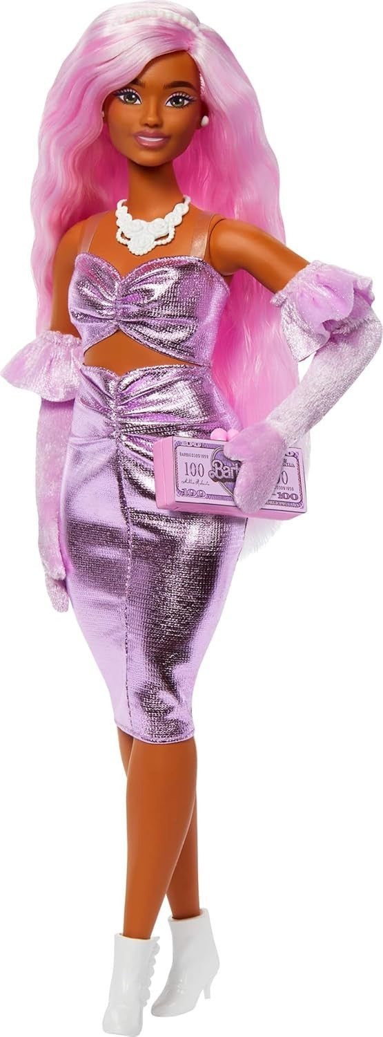 Barbie HYV25 Deluxe Style Doll #1 Barbiecore Outfit Pink Hair Shiny New