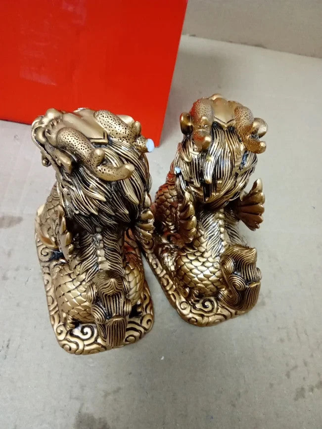 Lachineuse QiLin Couple Figurines Feng Shui Chi Lin Figurine Negative Energy