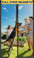Magnetic Fly Screen Door Mesh With Full Length Magnets No Gap 35x82in Black New