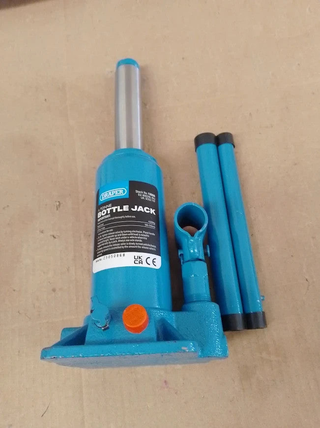 Draper 13066 BJ4B Hydraulic Bottle Jack 4 Tonne Blue High Carbon Steel