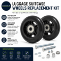 Lovetao Luggage Suitcase 2 Wheels 80x24mm 3.15"x0.94" Replacement Kit Black