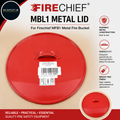 Firechief MBL1 Metal Lid Fire Bucket Red 31.3x31.3x4.6cm