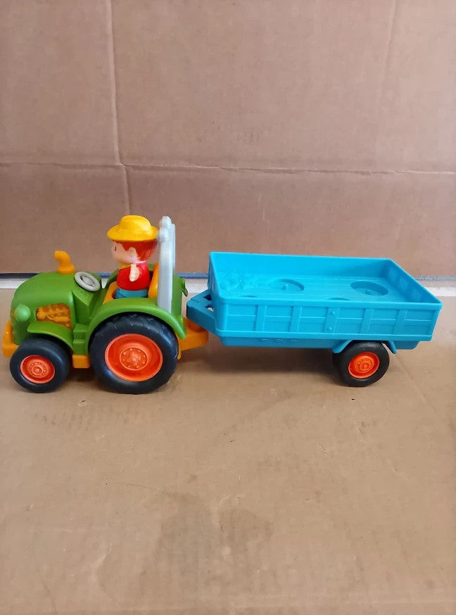 Battat Farm Toy Set Tractor Trailer Animals Lights Sounds Music Kids Design New